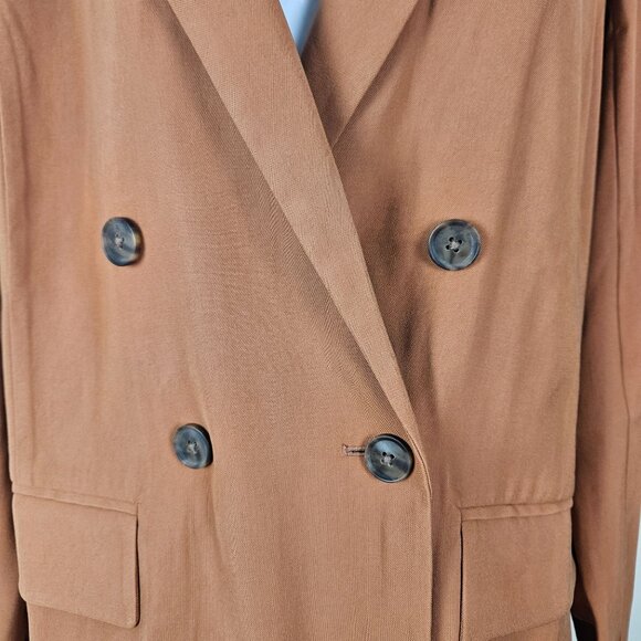 A New Day Women's Essential Blazer Double-Breasted Tan Size Small Business Chic - Picture 6 of 13